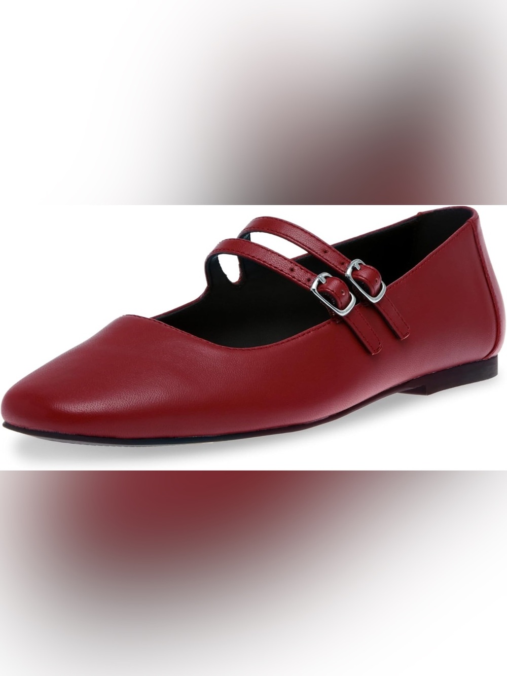Steve Madden Alisah Red Leather Double Strap Mary Jane Flat Size 7.5